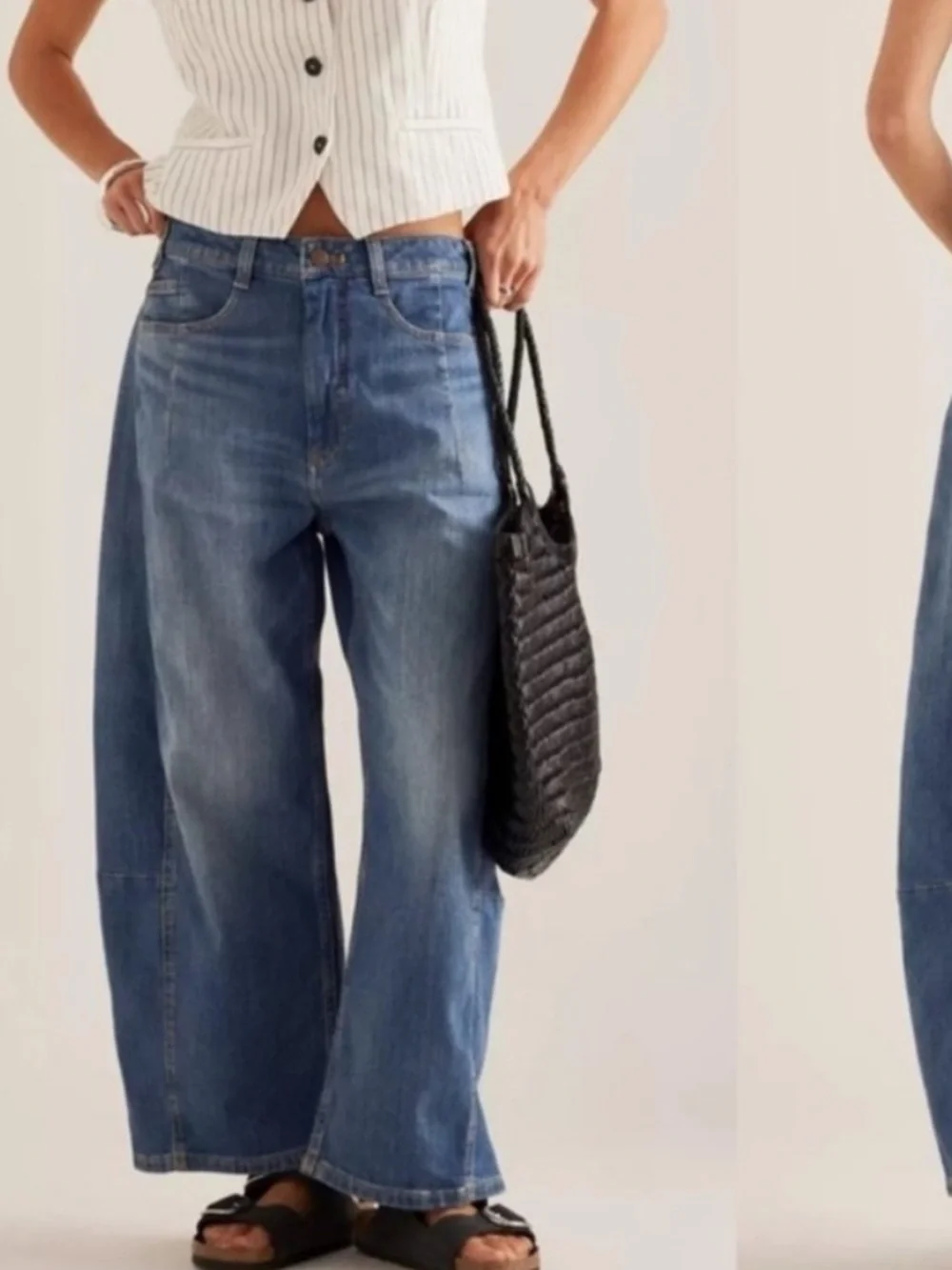 Anthropologie Pilcro Wide leg cropped barrel denim jeans size 32 - Picture 10 of 10